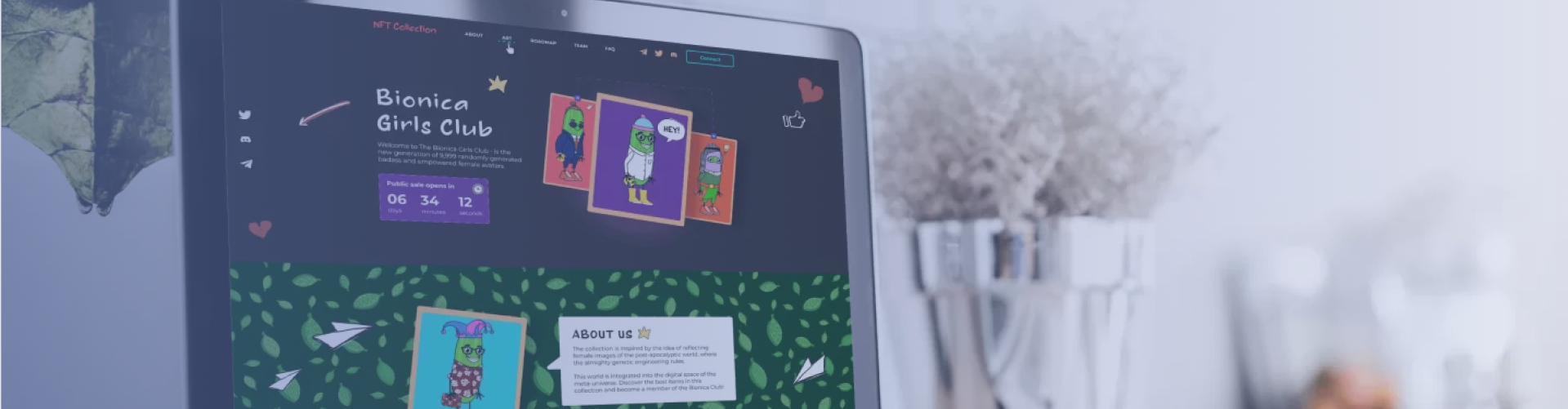 Landingpage für ein NFT-Projekt